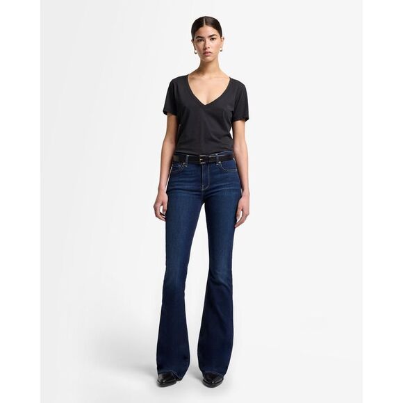 7 For All Mankind SLIM ILLUSION HIGH WAIST ALI DARK-WASH FLARE JEANS Size 26 - Picture 1 of 13